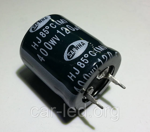 120mkf - 400v mini HJ 22*25 SAMWHA, 85°C, фото 1