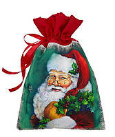 Новогодний мешок для подарков "Санта Клаус" 35*47