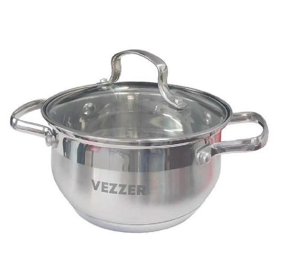 VZ12141R-20C Каструля Vezzer з 5-шаровим дном та литими ручками 3,0л, 20*11,5см, нержавіюча сталь