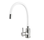 Змішувач для кухні VENTA VA3008-Білий з гнучким гусаком (картридж 35 мм) Нержавіюча сталь, фото 3