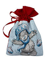 Новогодний мешок для подарков "Мишка Тедди" 35*47