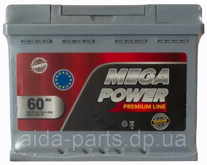 Акумулятор автомобільний 60Ah 540A 12 V «+» зліва Mega Power Premium Line