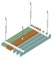 Пластінчата рейка для екранної стелі типу жалюзі висота 85 мм