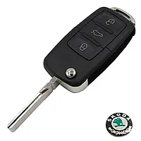 Корпус выкидного ключа для Skoda 3 кнопки лезвие HU66 Galakeys (14-03)