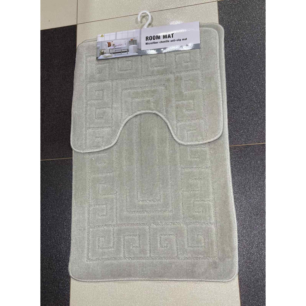 VZ2037Grey Набір килимків для ванної 2шт 50*80+50*40 см, світло-сірий