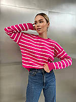 Базовый осенний полосатый женский свитер