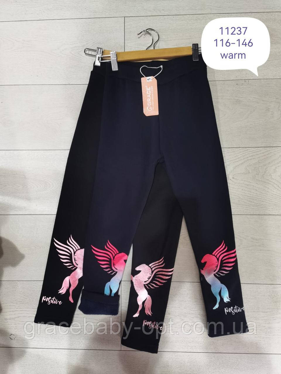 Лосини утеплені для дівчаток оптом, Grace, 116-146 см,  № G11237, фото 1