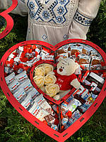 Сладкий подарочный бокс для девушки с конфетками набор в форме сердца для жены, мамы, ребенка Nbox-47