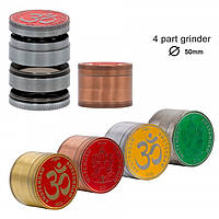 Гріндер металевий Amsterdam  Rainbow Mix Grinder with Ganash and OM logo 4part- 50mm