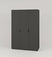 Современный распашной небольшой шкаф 3д для одежды в спальню Сан Марино графит шириной 150 см