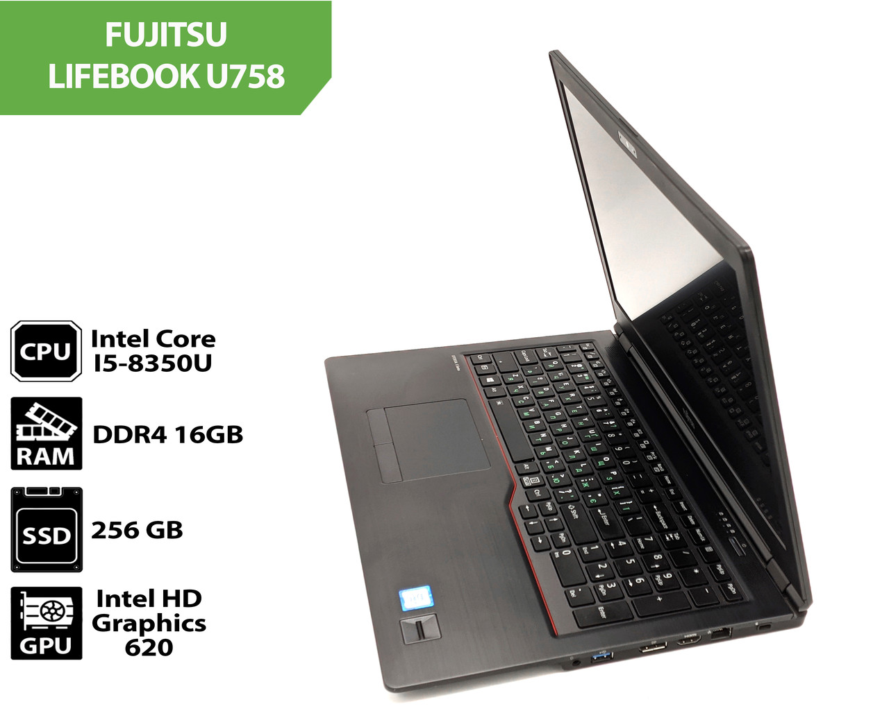 Ноутбук FUJITSU LIFEBOOK U758 (15.6" (1920x1080) / Intel Core I5-8350U / 16GB / SSD 256GB)