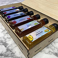 Дегустационный набор Питьевой мед 6 вкусов №1 В подарочной деревянной коробочке