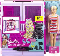 Модна шафа гардероб з одягом взуттям та лялькою Барбі Barbie Fashionistas Doll & Playset, Ultimate Closet