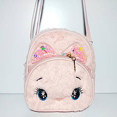 Сумочка- рюкзак мехова дитяча довга регульована ручка