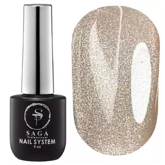 Гель-лак котяче око Saga Professional Glow Cat №07 сіро-коричневе, 9 мл, фото 1