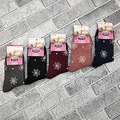 Шкарпетки жіночі високі зимові вовняні р.39-42 ромашки асорті GNG ТЕРМО 30038504