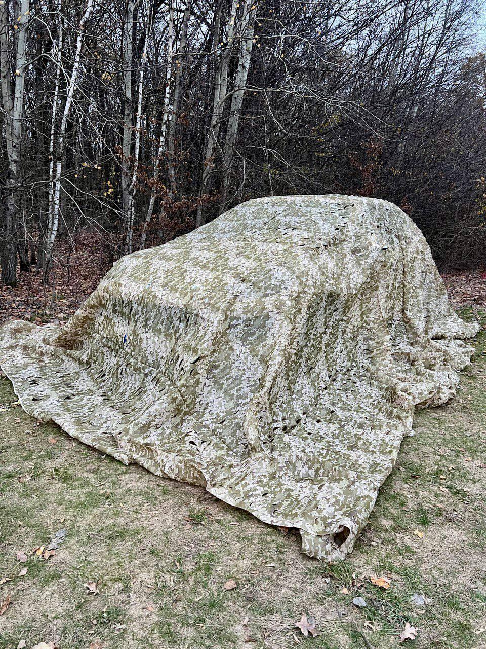 Маскувальна сітка для пікапа, авто, техніки та позашляховиків. Маскування для окопів, бліндажів Піксель, фото 1