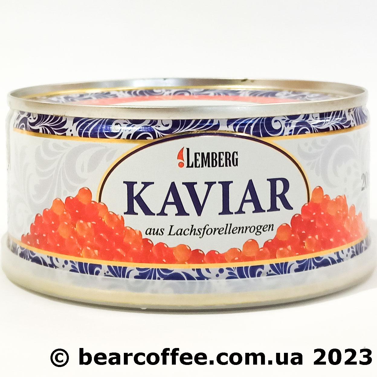 Ікра форелі червона Lemberg kaviar aus Lachsforellenrogen 200г Німеччина