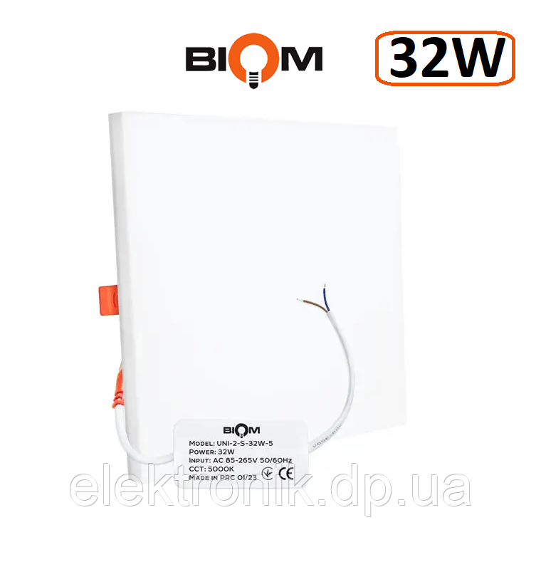 Светильник светодиодный Biom UNI-2-S32W-5 32Вт квадратный 5000К