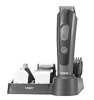 Машинка для стрижки на аккумуляторе VGR V-175 5в1 триммер для бороды, окантовочная машинка для стрижки (NV)