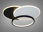 Led люстра с кругами Diasha 62W до 16 м² колір Білий + Чорний Z212-2BK, фото 5