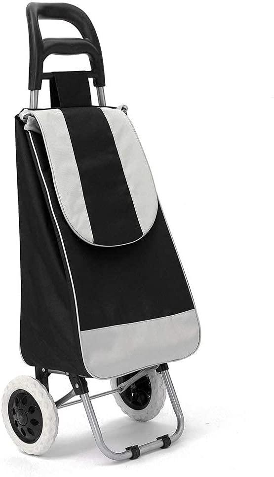 Большая складная хозяйственная сумка на колесиках, тележка трансформер черного цвета с металлическим каркасом - фото 1 - id-p2031869294