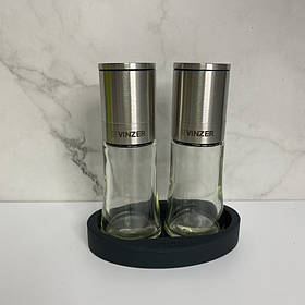 Набір млинів для спецій з силіконовою підставкою 2 шт Vinzer 50190