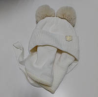 Дитяча зимова шапка для дівчинки з хомутом