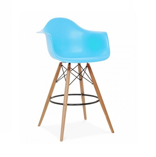Стілець барний Тауер Вуд Eames синій, фото 1