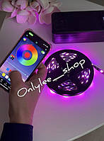 Багатобарвна світлодіодна стрічка RGB LED 5 м від USB-кабелю на пульті керування та зміна кольору через телефон