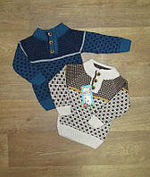 Детский свитер оптом на мальчика турецкий на пуговицах, вязаный джемпер для мальчика р.1 2 года