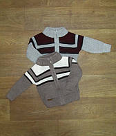 Кофта оптом детская для мальчика на молнии Турция, детский свитер вязаный р.0-1 год