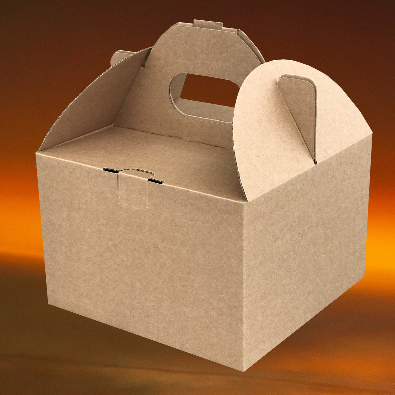 Крафтова картонна коробка для доставки обідів, фото 1