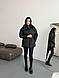 Жіноча подовжена модна зимова куртка з затяжками без капюшона плащівка Lake утеплювач 250 підкладка, фото 7