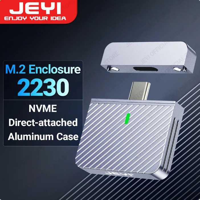 Зовнішній адаптер JEYI M.2 NVMe 2230 PCIe SSD to USB 3.2 Gray (зовнішня кишеня)