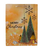 Пакет новогодний бумажный "Christmas tree" Stenson R91066-M 26*32*10см