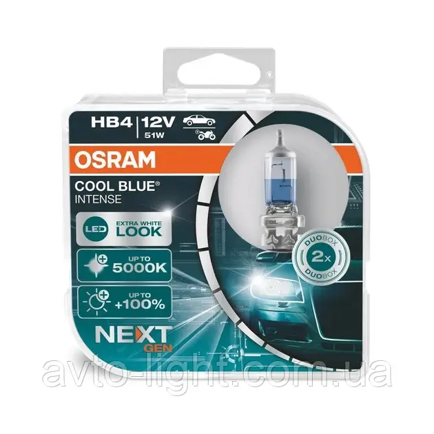 Osram HB4 12V 51W P22d Cool Blue Intense Next Gen +100% 2шт/комп (9006CBN-HCB)