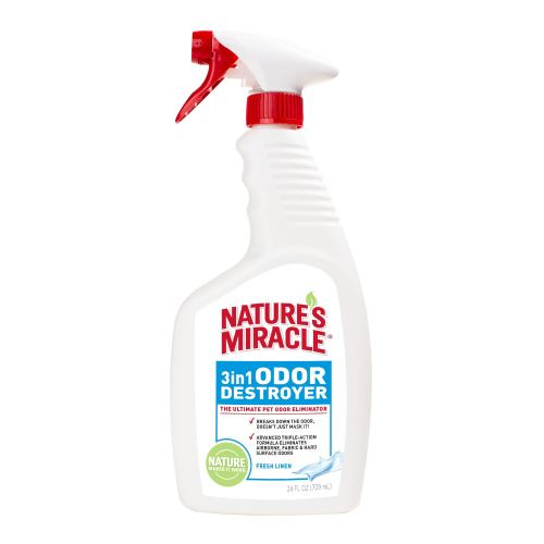 Засіб для видалення запахів тварин Nature's Miracle (Нейчерс Міракл) 3in1 Odor Destroyer з ароматом свіжої білизни 709 мл