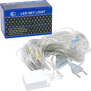 Гірлянда електрична LED 96шт. Штора 1,5х1,5м. мультиколір D-1, фото 3