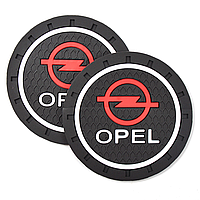 Коврики в подстаканник антискользящие Opel 7см 2шт 212390