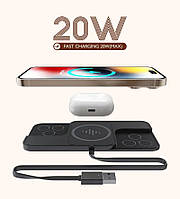 Беспроводное зарядное устройство в авто для Аpple iPhone с быстрой зарядкой в USB 20W Qi