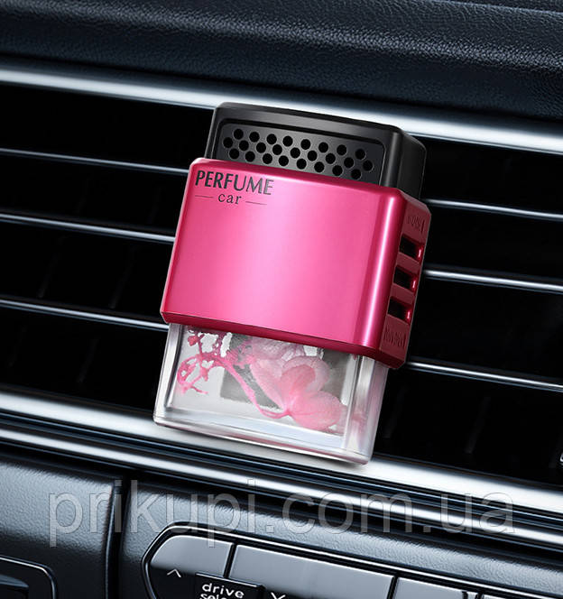 Ароматизатор — освіжувач повітря в машину для жінок подарунковий на дефлектор Bushineco 10 мл рожевий