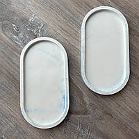 Гіпсова підставка овальна блакитний мармур