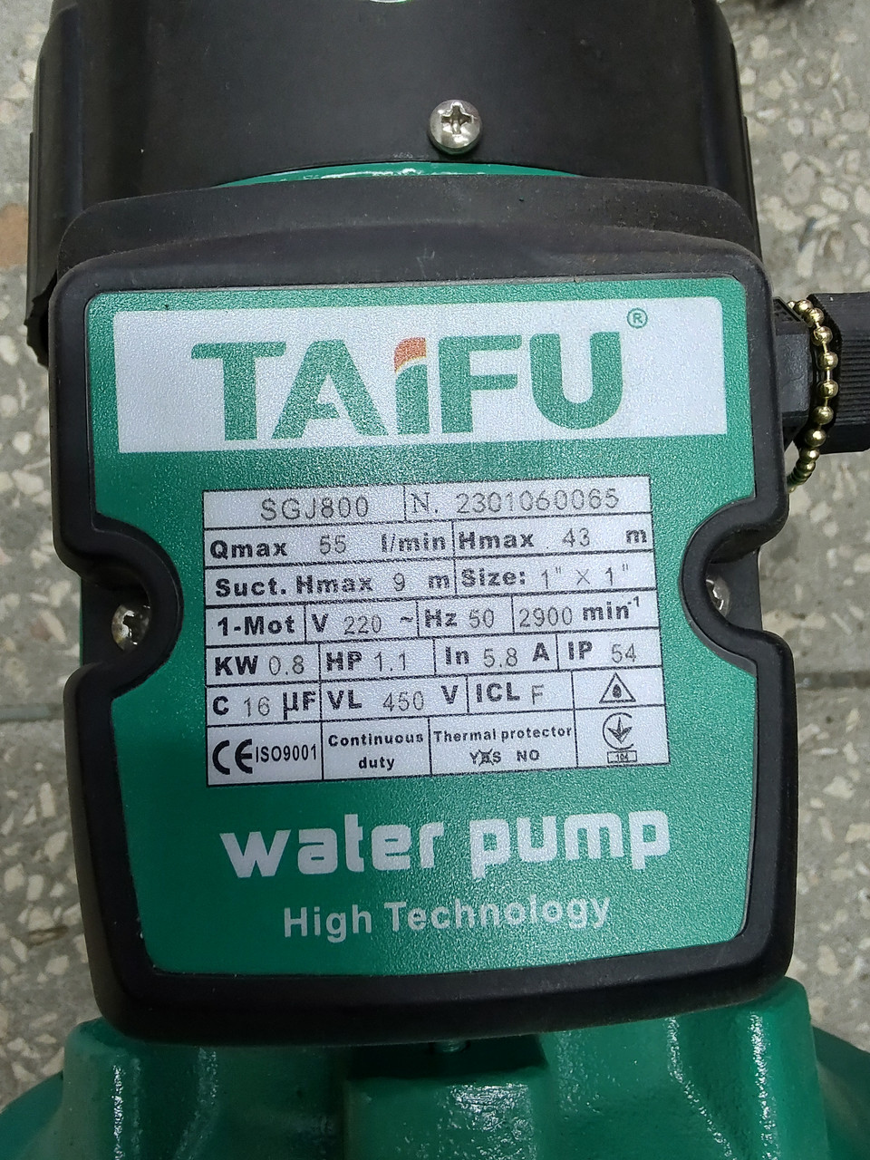 Самовсмоктувальний насос SGJ — 800 MADE FOR EUROPE