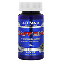 Кофеїн, Сaffeine, Allmax Nutrition, 200 мг, 100 таблеток