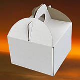 Біла картонна коробка для доставки обідів, фото 3