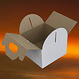 Біла картонна коробка для доставки обідів, фото 2