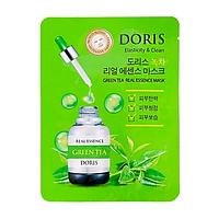 Тканевая маска для лица c зеленым чаем Doris Green Tea Real Essence Mask