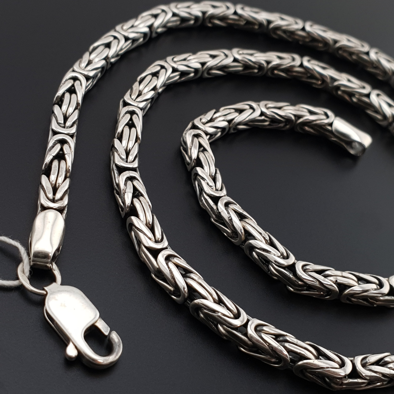 Срібна цепочка чоловіча товста лисячий хвіст (фокс). Масивний ланцюг срібло 925. Діаметр 6 мм. Довжина 50 см, фото 1