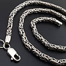 Срібна цепочка чоловіча товста лисячий хвіст (фокс). Масивний ланцюг срібло 925. Діаметр 6 мм. Довжина 60 см, фото 9